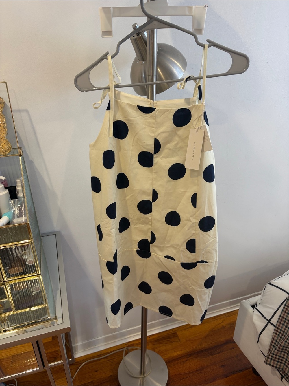 Altar'd State Cream Mini Dress with Black Polka Dots